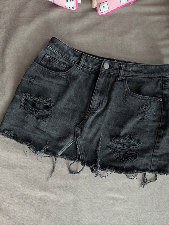 Garage Dresses & Skirts - Garage Black Distressed Denim Skirt